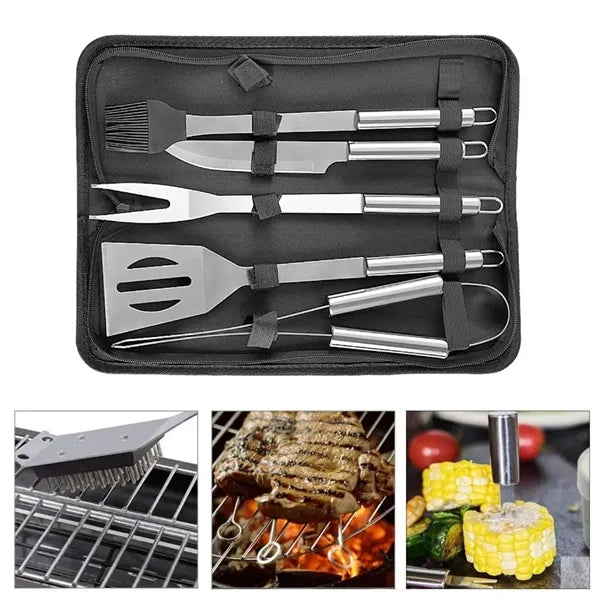 5 Piece Stainless Steel BBQ Tool Set with Carry Case