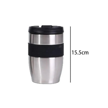 12Oz. Stainless Steel Travel Mug with Silicone Grip and Lid