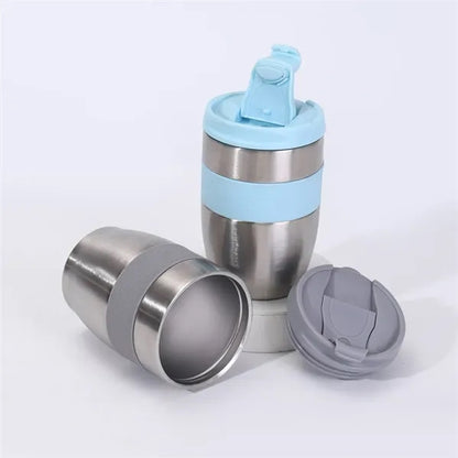 12Oz. Stainless Steel Travel Mug with Silicone Grip and Lid