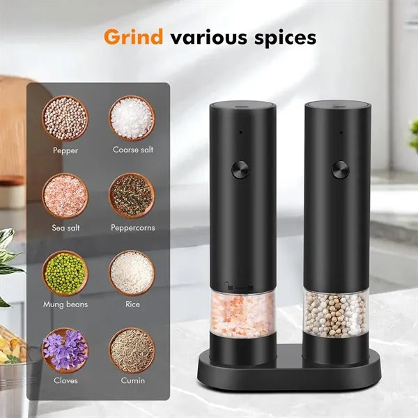 Electric Salt and Pepper Grinder Set Mill Shaker