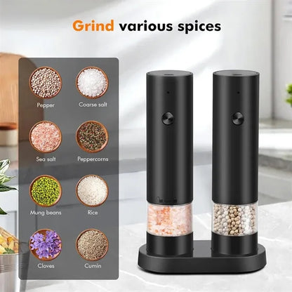 Electric Salt and Pepper Grinder Set Mill Shaker