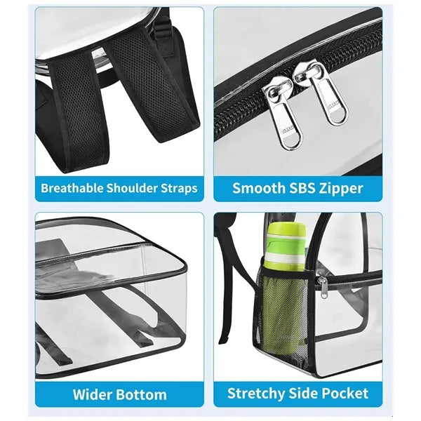 Clear Backpack With Wide Shoulder Straps