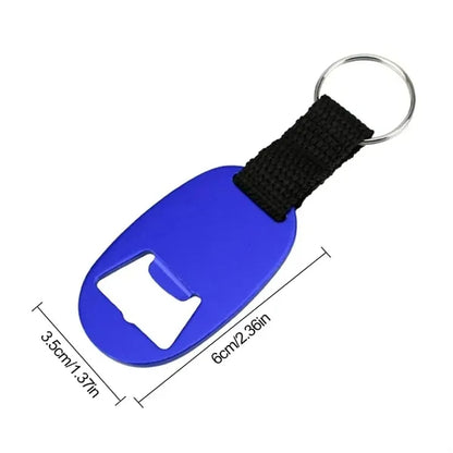 Aluminum Bottle Opener Keychain with Nylon Strap