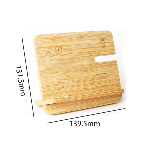 Bamboo Stand for Phone Watch Earbuds Holder Charging Dock