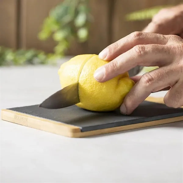 Bamboo and Slate Cheese Serving Board with Handle