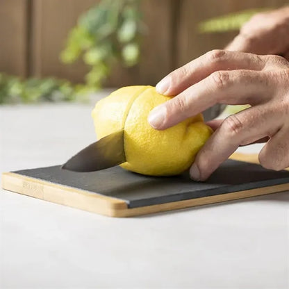 Bamboo and Slate Cheese Serving Board with Handle