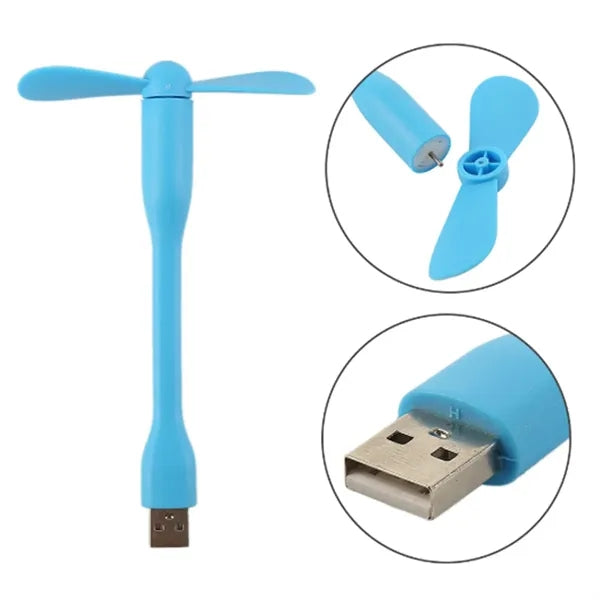 Flexible USB Mini Fan for Laptop and Power Bank