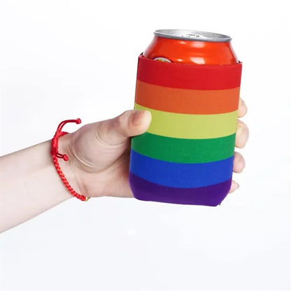 Rainbow Neoprene Can Cooler Sleeve for Pride Events