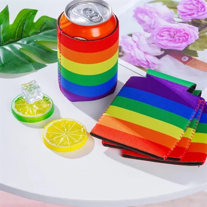 Rainbow Neoprene Can Cooler Sleeve for Pride Events