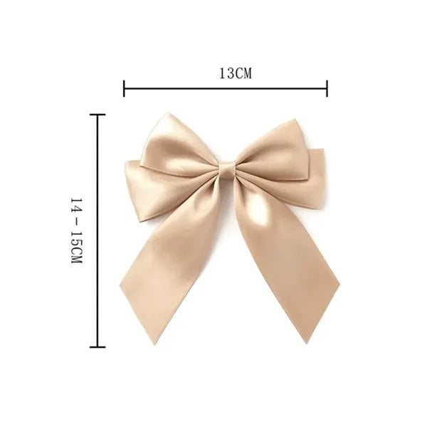 Red Satin Decorative Bow with Gold Trim for Gift Wrap
