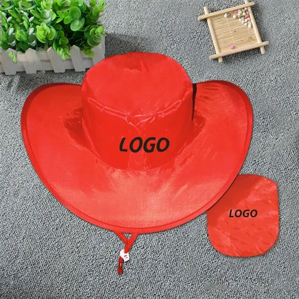Foldable polyester cowboy hat for summer or beach