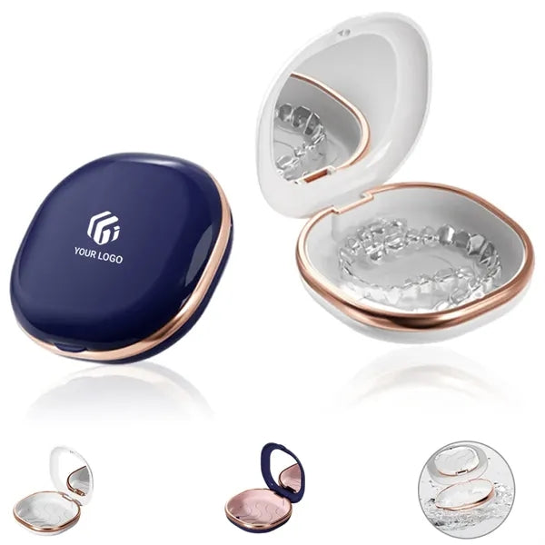 Slim cute mouth guard aligner retainer case with mirror