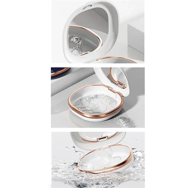 Slim cute mouth guard aligner retainer case with mirror