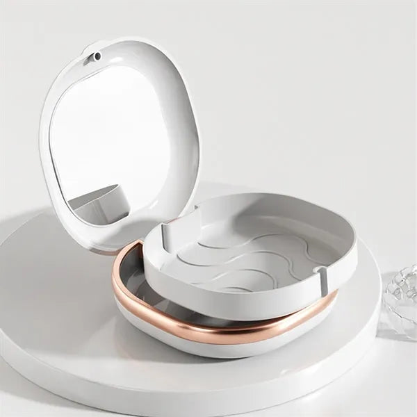 Slim cute mouth guard aligner retainer case with mirror