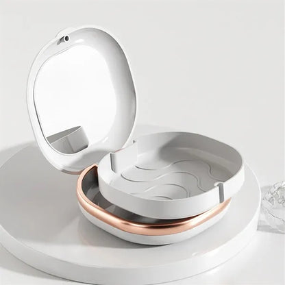 Slim cute mouth guard aligner retainer case with mirror
