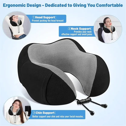 Memory Foam Neck Pillow for Travel Comfortable U Shape