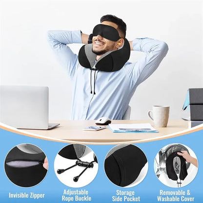 Memory Foam Neck Pillow for Travel Comfortable U Shape