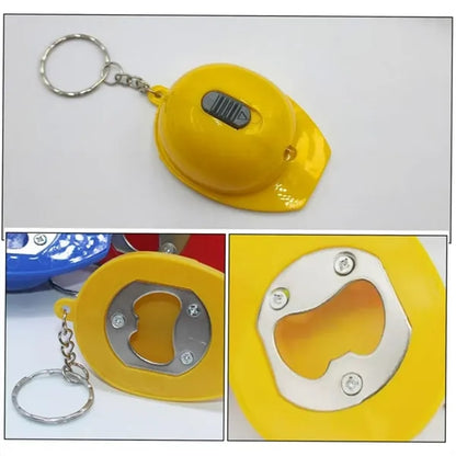Custom Hard Hat Bottle Opener LED with Keychain