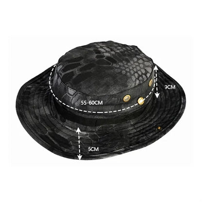 Wide Brim Camo Boonie Hat with Eyelets for Outdoors