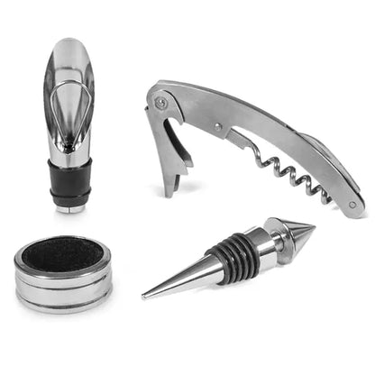 Wooden Chess and Wine Tool Gift Set with Game Board Lid