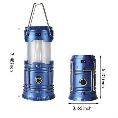 Outdoor collapsible led rechargeable solar camping lantern