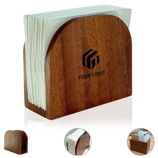 Wooden upright kitchen party table dispenser napkin holder