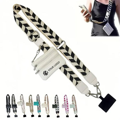Adjustable crossbody Travel strap phone lanyard with wallet