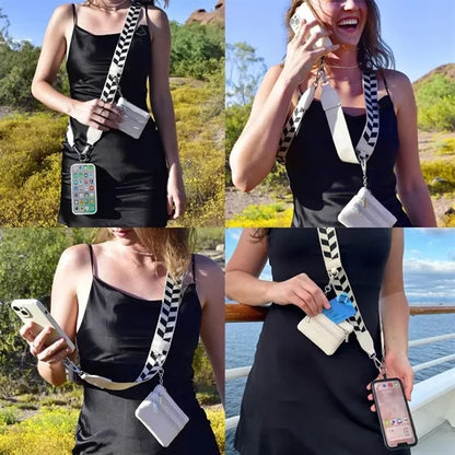 Adjustable crossbody Travel strap phone lanyard with wallet
