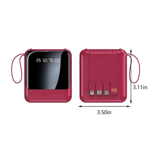 10000mAh mini LED display charger power bank with flashlight