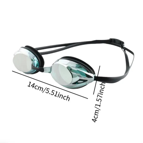 Anti-Fog Electroplated Swim Goggles with Adjustable Strap