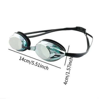 Anti-Fog Electroplated Swim Goggles with Adjustable Strap