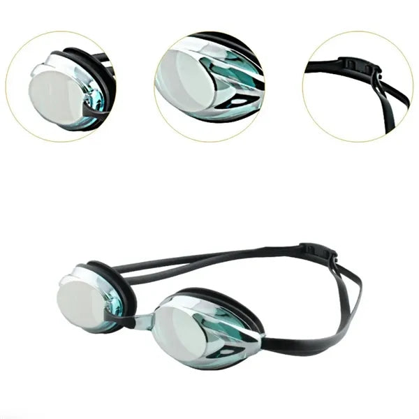 Anti-Fog Electroplated Swim Goggles with Adjustable Strap