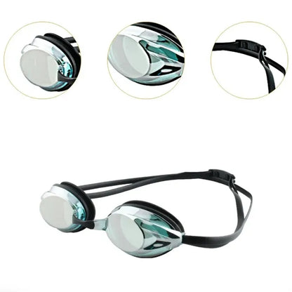 Anti-Fog Electroplated Swim Goggles with Adjustable Strap