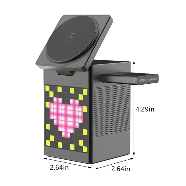 6 in 1 office bedroom gift speaker wireless charging station