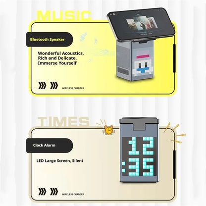 6 in 1 office bedroom gift speaker wireless charging station