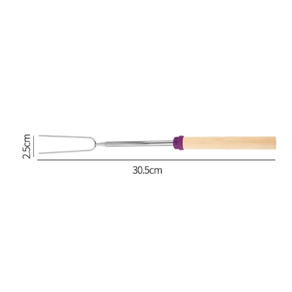 5 Extendable Wood BBQ Skewers Marshmallow Roasting Sticks