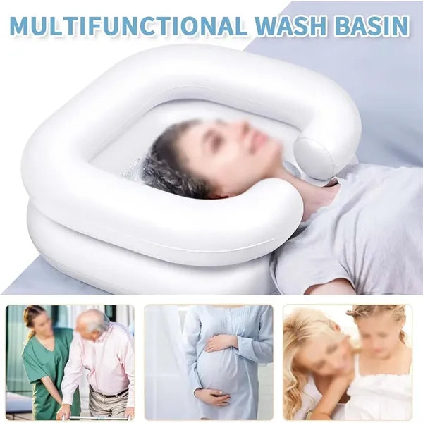 Durable portable inflatable shampoo bowl hair washing basin