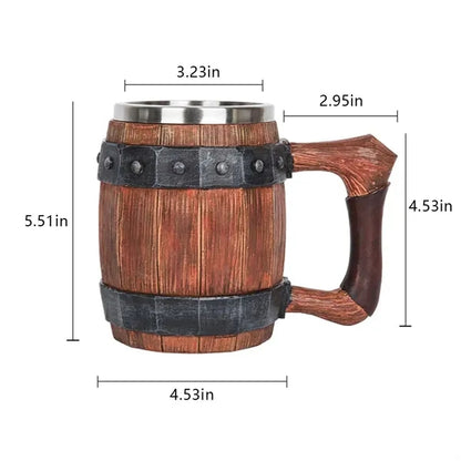 Stainless steel fathers day birthday cup barrel beer mug