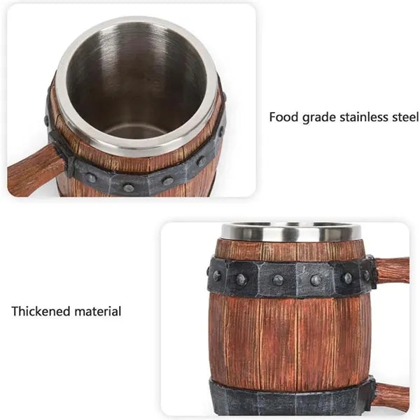Stainless steel fathers day birthday cup barrel beer mug