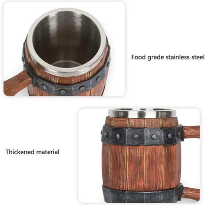Stainless steel fathers day birthday cup barrel beer mug