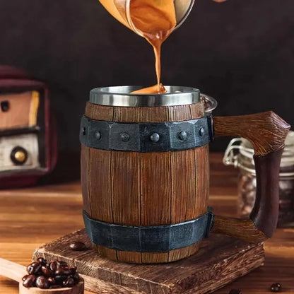 Stainless steel fathers day birthday cup barrel beer mug