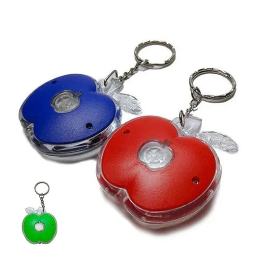 PVC Apple Keychain With LED Flashlight