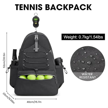 Large Tennis Backpack Pickleball Bag Holds Rackets and Shoes