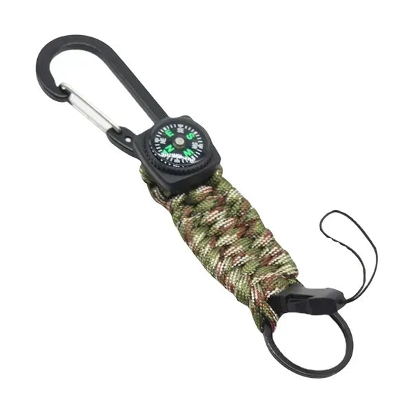 Hand Braided Paracord Keychain With Compass
