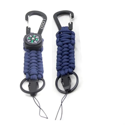 Hand Braided Paracord Keychain With Compass