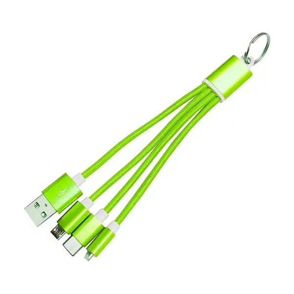 3 in 1 Light Up Charging Cable with Keychain