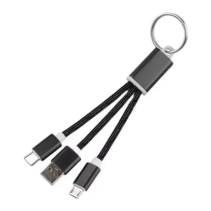 3 in 1 Light Up Charging Cable with Keychain