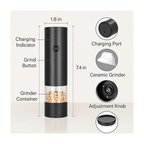 Electric Salt And Pepper Grinder Type C Charging