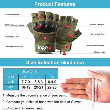 Half Finger Tactical Sports Non Slip Gloves
