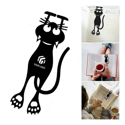Personalized smooth plastic cute cat reading bookmark